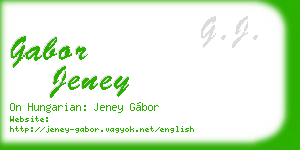 gabor jeney business card
